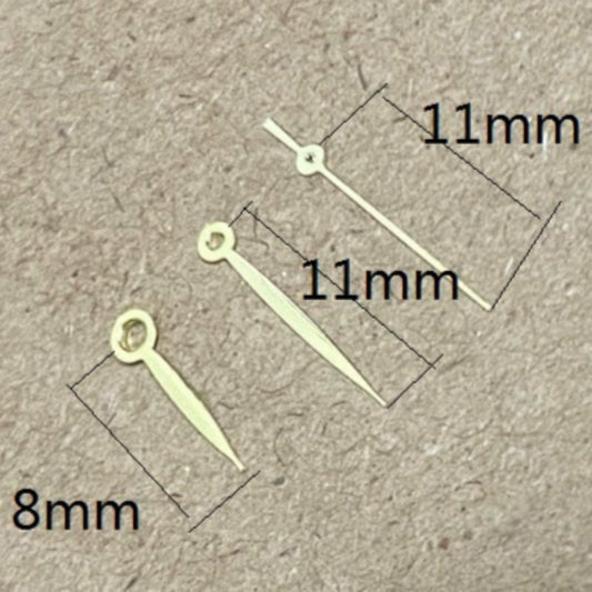Golden painted watch hands set 11x11x8mm for Miyota 2035 quartz movement