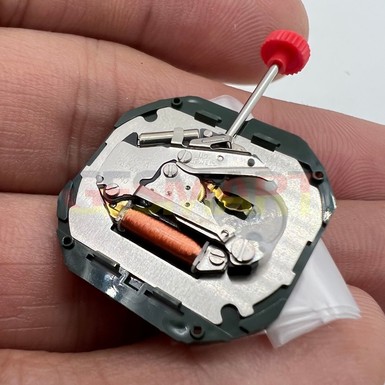 Miyota 2315 Japan quartz watch movement with date window at 6 o'clock for precise timekeeping accessory.