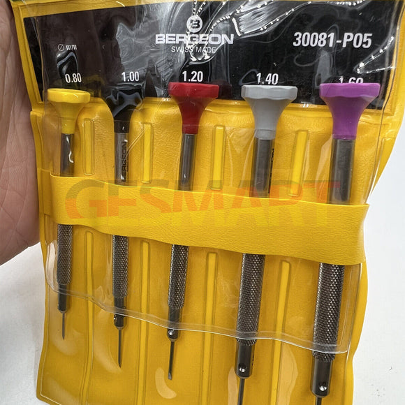 Bergeon 30081-P05 Screwdriver Set Of 5 Ergonomic Screwdrivers