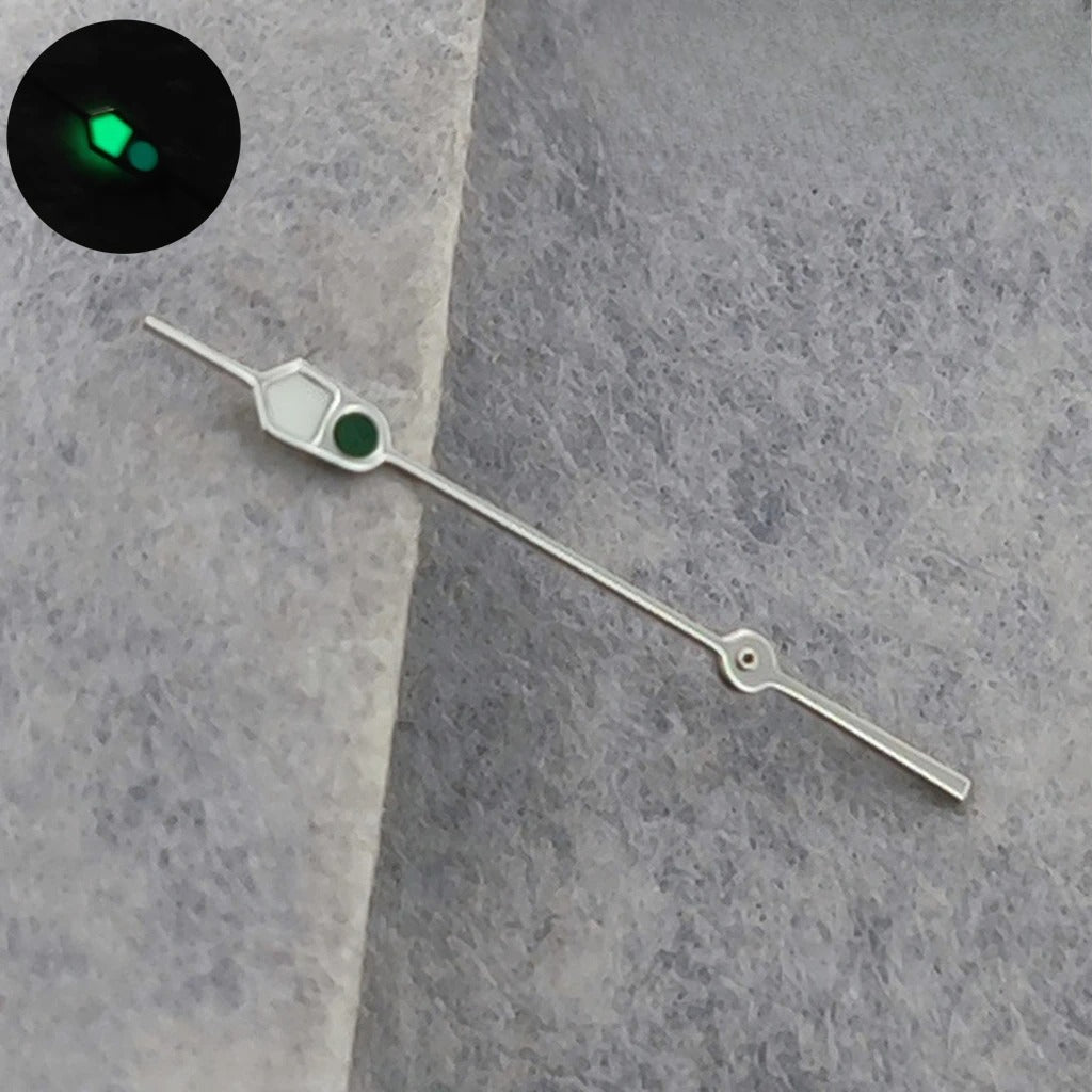 13mm Silver Black For NH35 NH36 7S26 7S36 4R35 4R36 Watches  C3 Green Luminous