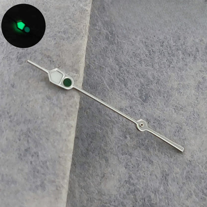 13mm Silver Black For NH35 NH36 7S26 7S36 4R35 4R36 Watches  C3 Green Luminous