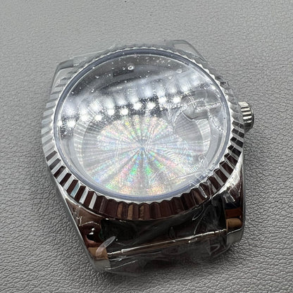 36MM steel watch case with mineral glass mirror, compatible with Miyota 8215/2813/8205/8200 movements.