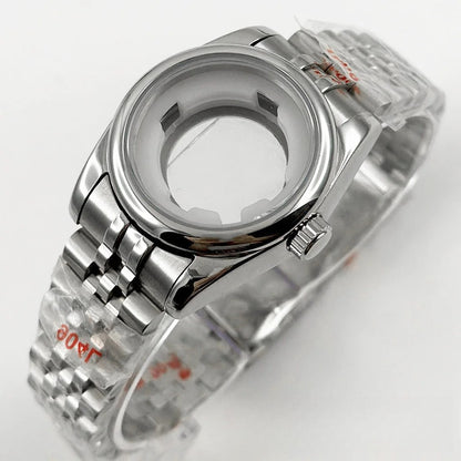 31MM Round Bezel Sapphire Glass Jubilee bracelet Watch Case Ladies Fit NH05 NH06