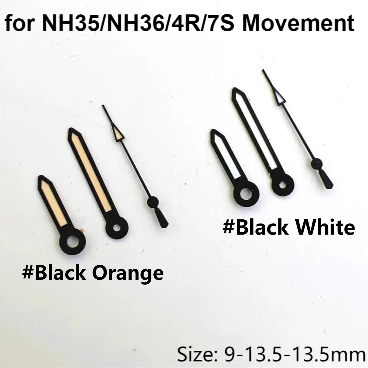 Black Edge Green Luminous Watch Hands for NH35/NH36/4R/7S Movement