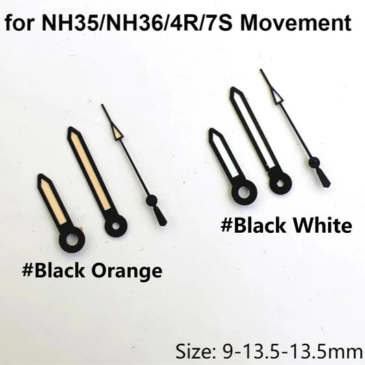 Black Edge Green Luminous Watch Hands for NH35/NH36/4R/7S Movement