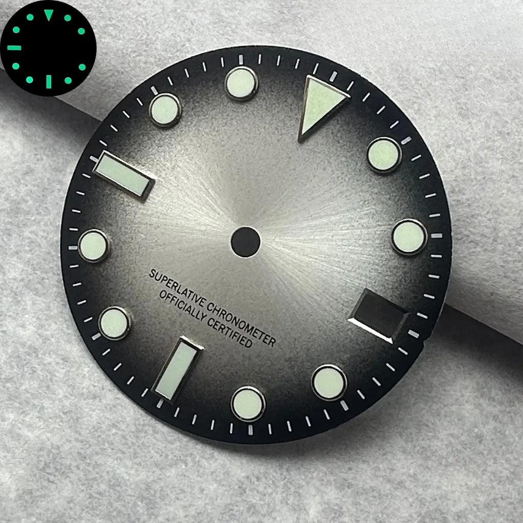 28.5mm Single Calendar Luminous Watch Dial Fit NH35 NH36 Red Black Gray Green