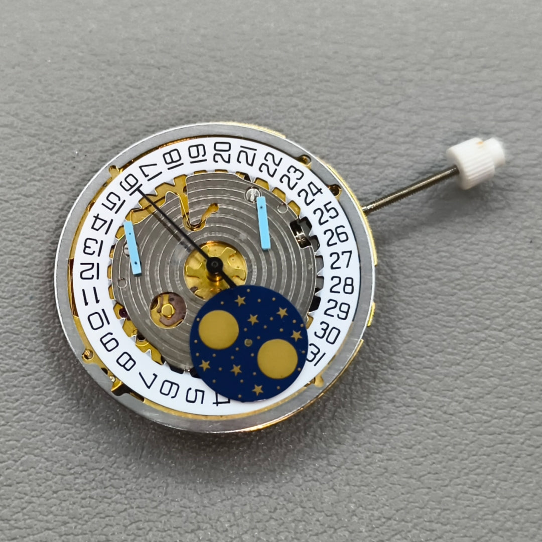ISA 8171 Quartz Movement Golden With Moon Phase Multifunctional Date@3