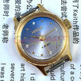 23mm HAIDA Manual Mechanical Lady Watch Golden Nail 17 Jews Gradient Blue Dial