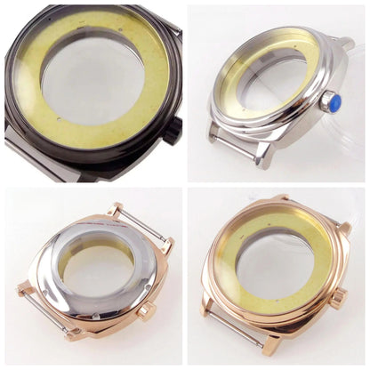 42mm Square Polished Watch Case For NH35 NH36 8215 821A ETA 2836 Mingzhu 2813