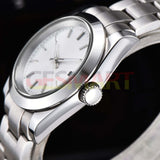 316L 40mm Men Wristwatch Sapphire Glass Waterproof Diving White Dial Silver Nail