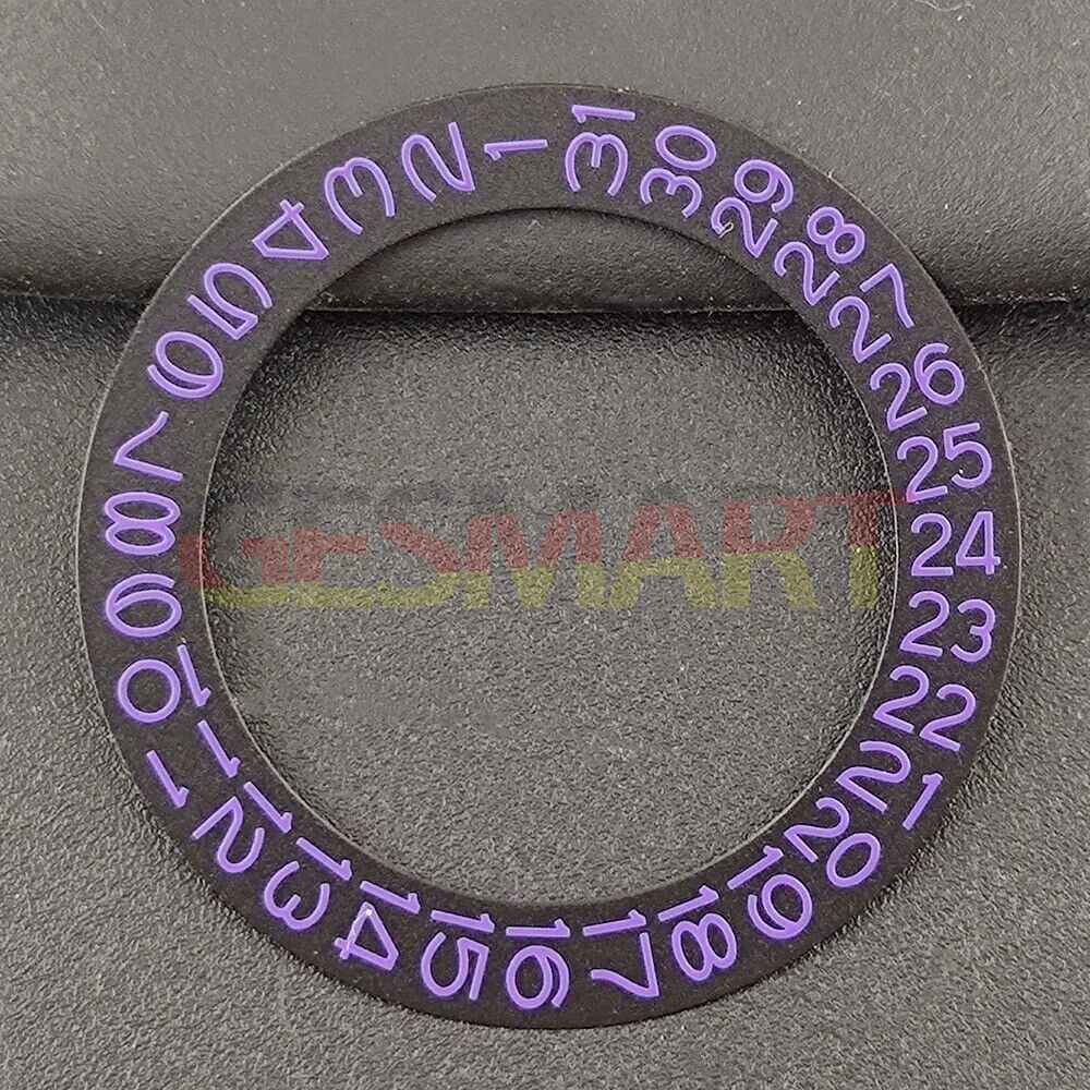 Purple date wheel overlay for NH35 NH36 watch movement, adding vibrant contrast and stylish dial enhancement.
