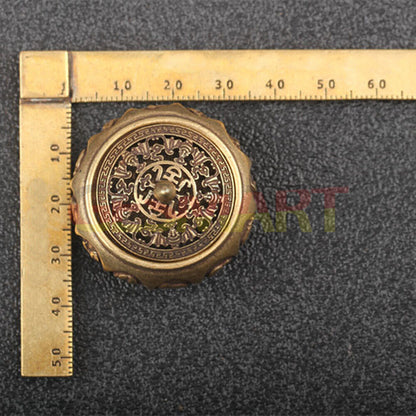 Hand-carved solid copper Zodiac incense burner with 12 Chinese animal figurines for elegant home d�cor.