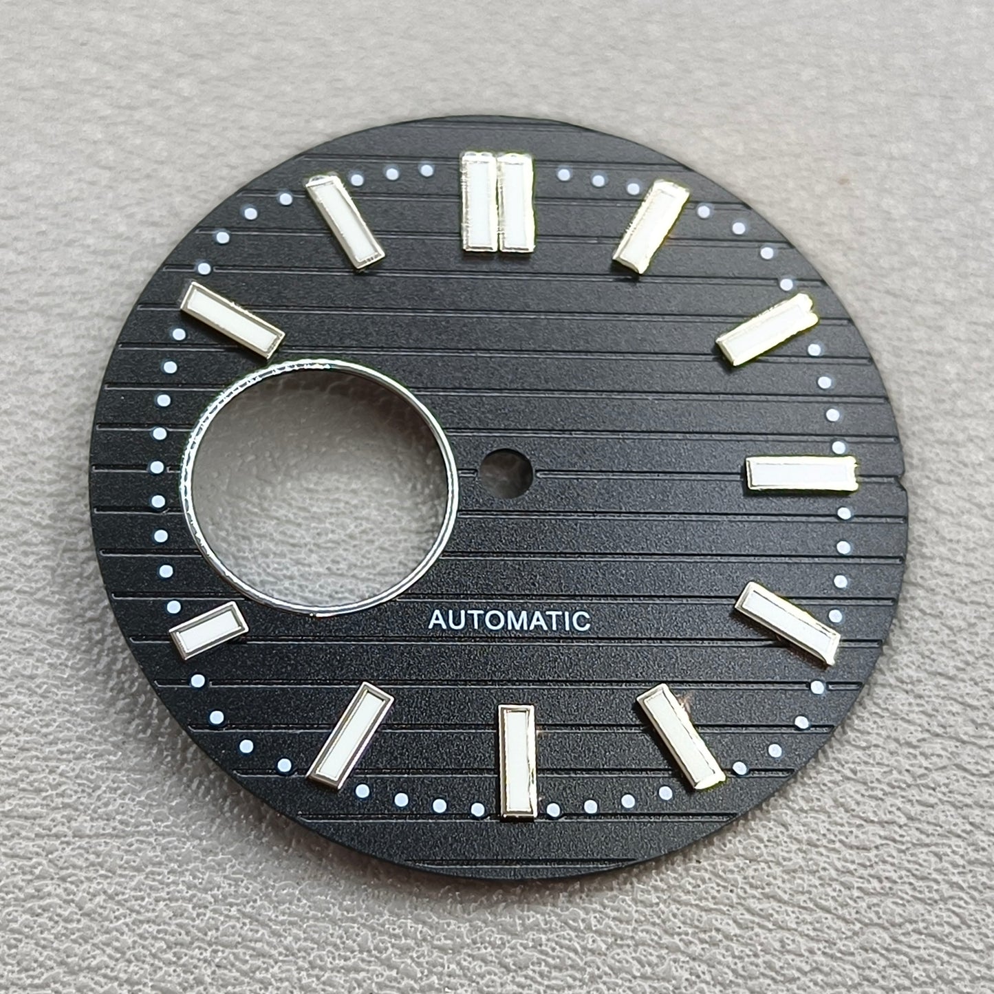 30.2mm Black Watch Dial Green Luminous Suitable for NH38 Movement #JC06