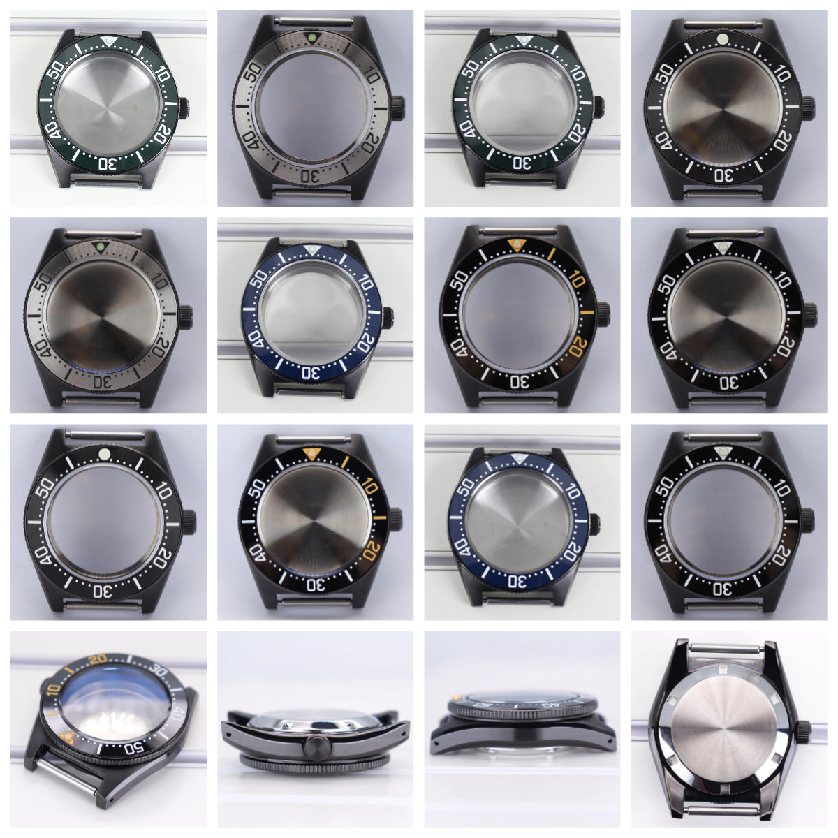 40mm Diver Watch Case Sapphire Glass with Bezel For NH35 NH36 NH34 NH38 4R36