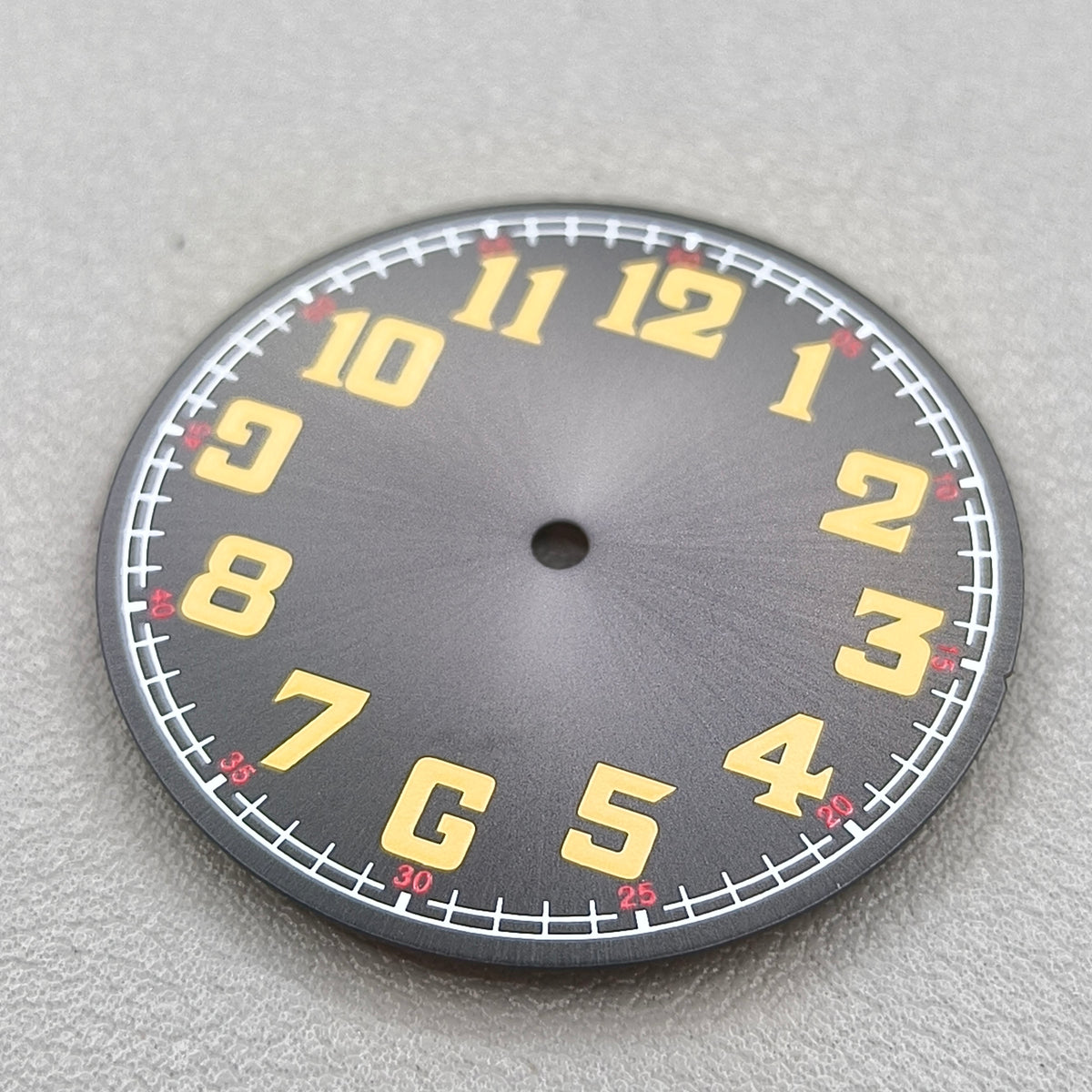 33.8mm Green Lume Black Pilot Numberal Yellow Font Watch Dial for NH35 Movement