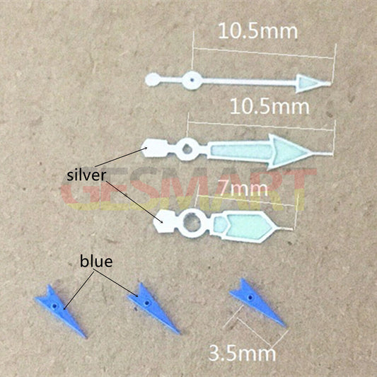 Blue luminous small second hand with silver trim for Miyota OS10 OS20 OS60 OS80 watches