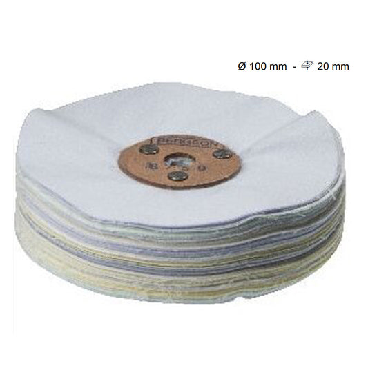 Bergeon 6750 cotton polishing wheel for watch accessories, ideal for Swiss tool finishing and cleaning.