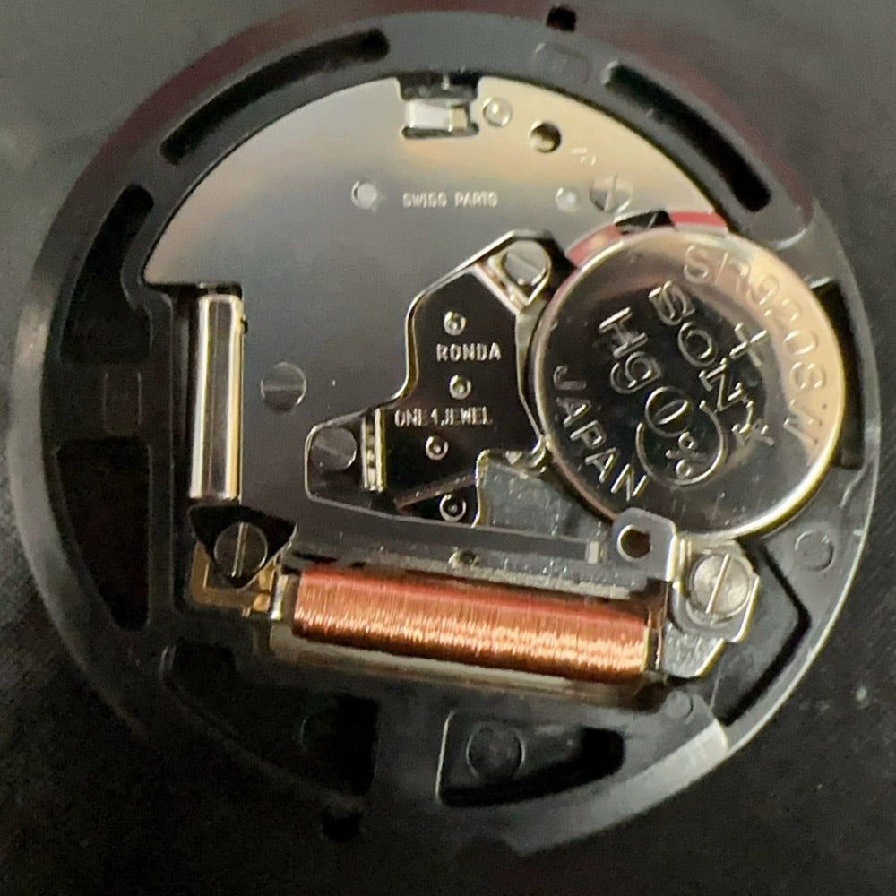 Ronda 515 Quartz black disk watch accessory, Swiss Made, 5.3mm height for precise timekeeping performance.