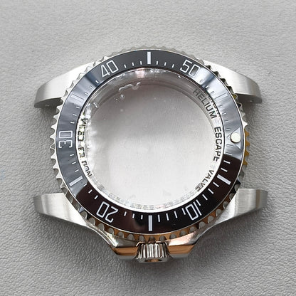 44mm Watch Case for Deep SEA Style for NH34/35/36 Rotating Black Bezel Solid Back