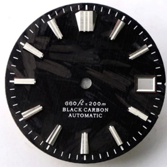 Black+grey vein 28.5mm modified carbon fiber watch dial for NH34 NH35 movements, sleek design