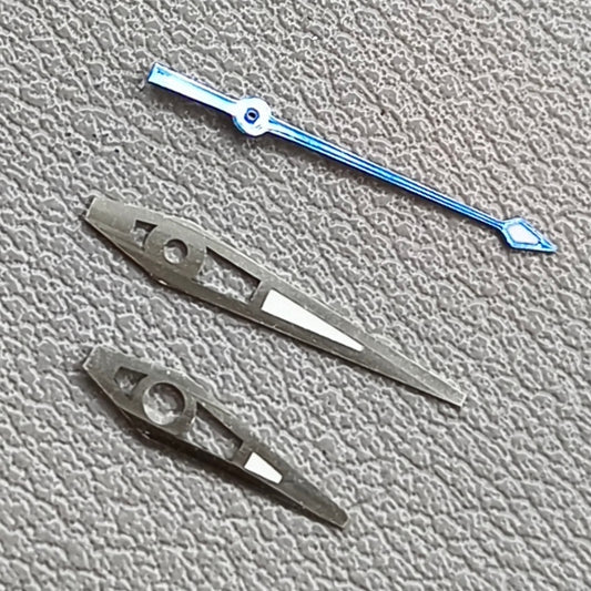 2 Sets Lume Blue Second Hand Silver Trim Watch Hands for NH35 36 NH38 NH72 NH70