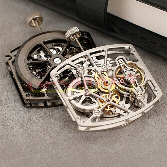 Asian HZ1C00D watch accessory with silver/black hollow barrel design, automatic mechanical movement, stylish and precise.