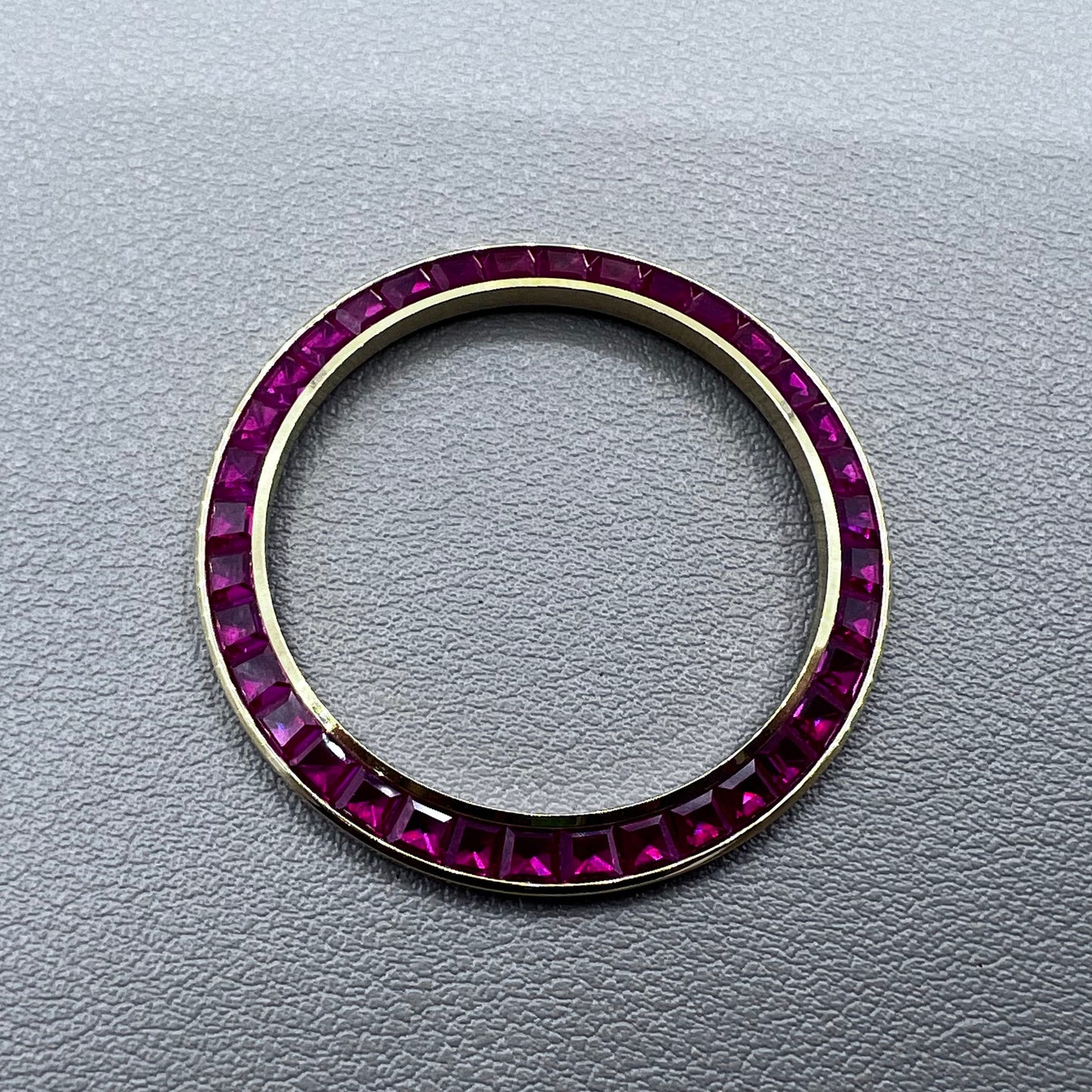 Inclined Pink Watch Bezel Daytona T-Shaped Square Moissanite Golden Base