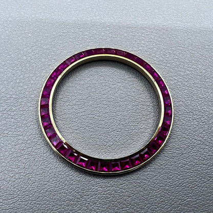 Inclined Pink Watch Bezel Daytona T-Shaped Square Moissanite Golden Base