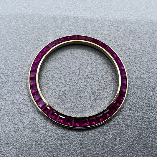 Inclined Pink Watch Bezel Daytona T-Shaped Square Moissanite Golden Base