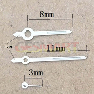 11mm Silver Trim Green Luminous Watch Hands for Miyota 1L45 Quartz Movement