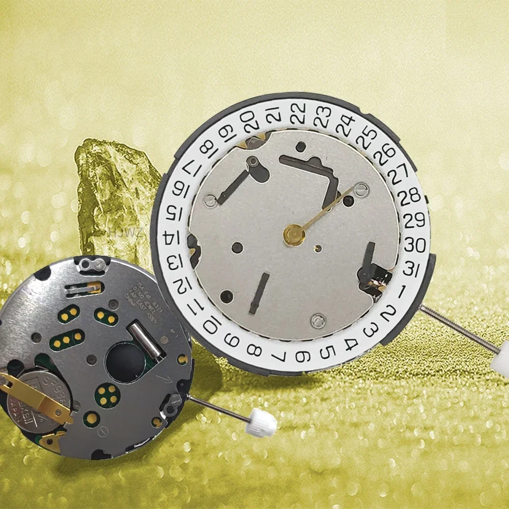 ISA 8371C watch movement with 6 hands and date calendar, replacement for 8371D models