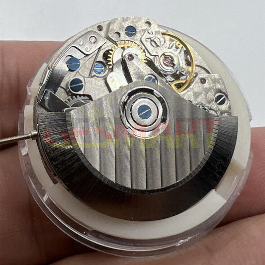 SHANGHAI 7750 watch accessory with black dial, automatic mechanical movement, day-date display, small second at 9.