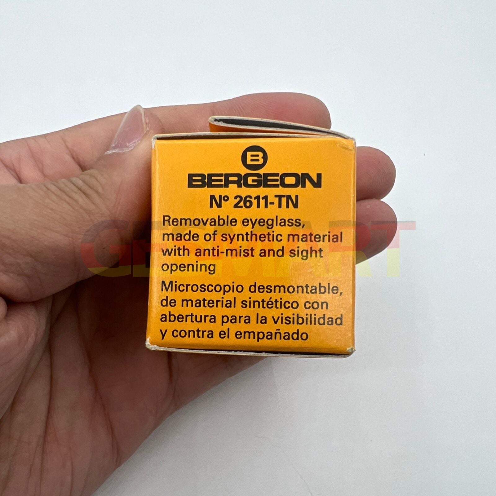 Bergeon 2611-TN-3.5 loupe with 2.8x magnification for detailed watch accessory inspection and precision work.