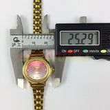 25mm HAIDA Manual Mechanical Lady Watch Golden Nail 17 Jews Gradient Pink Dial