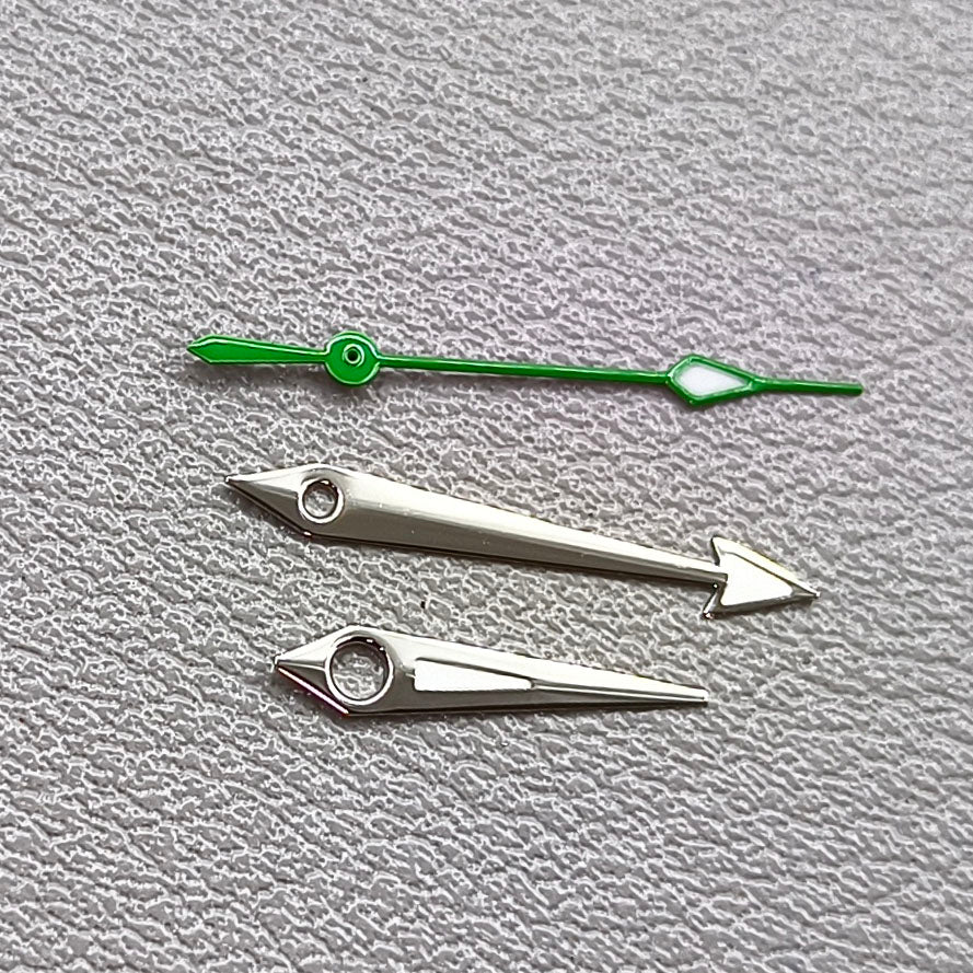 2 Sets Silver Trim Green Second Hand Watch Hands for ETA2892 2824 2834 2836 2846