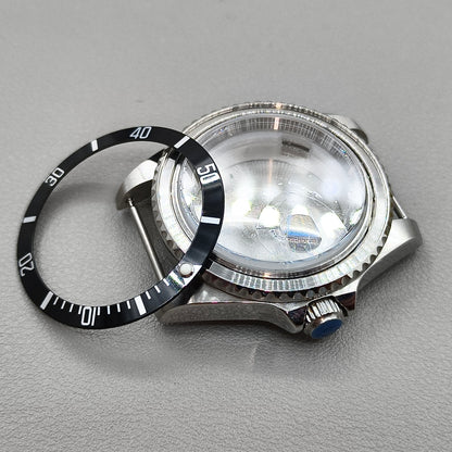 40MM Black Watch Case for MIYOTA 8215 2813 3804 2836 Case Back Cover Sapphire Glass