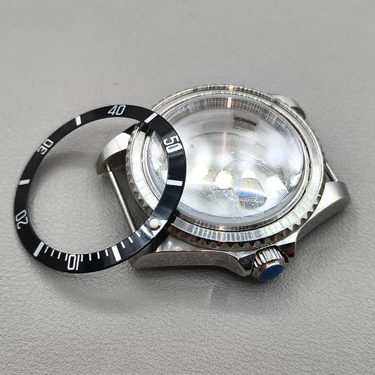 40MM Black Watch Case for MIYOTA 8215 2813 3804 2836 Case Back Cover Sapphire Glass