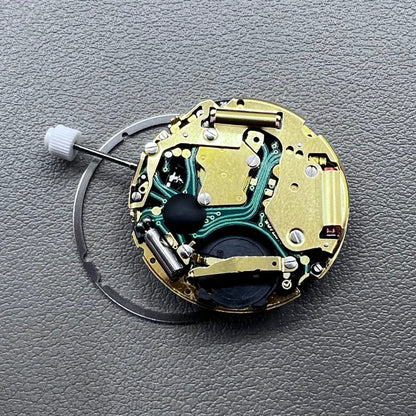 Swiss ISA 8171 golden quartz watch movement with date at 4 o'clock, multi-function design by Swiss ISA.