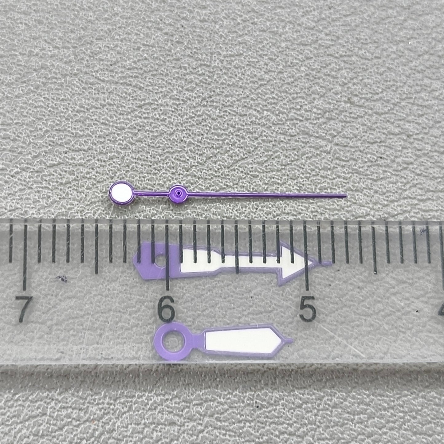 2 Sets Green Lume Purple Trim White Painted Watch Hands for NH35 NH36 7S26