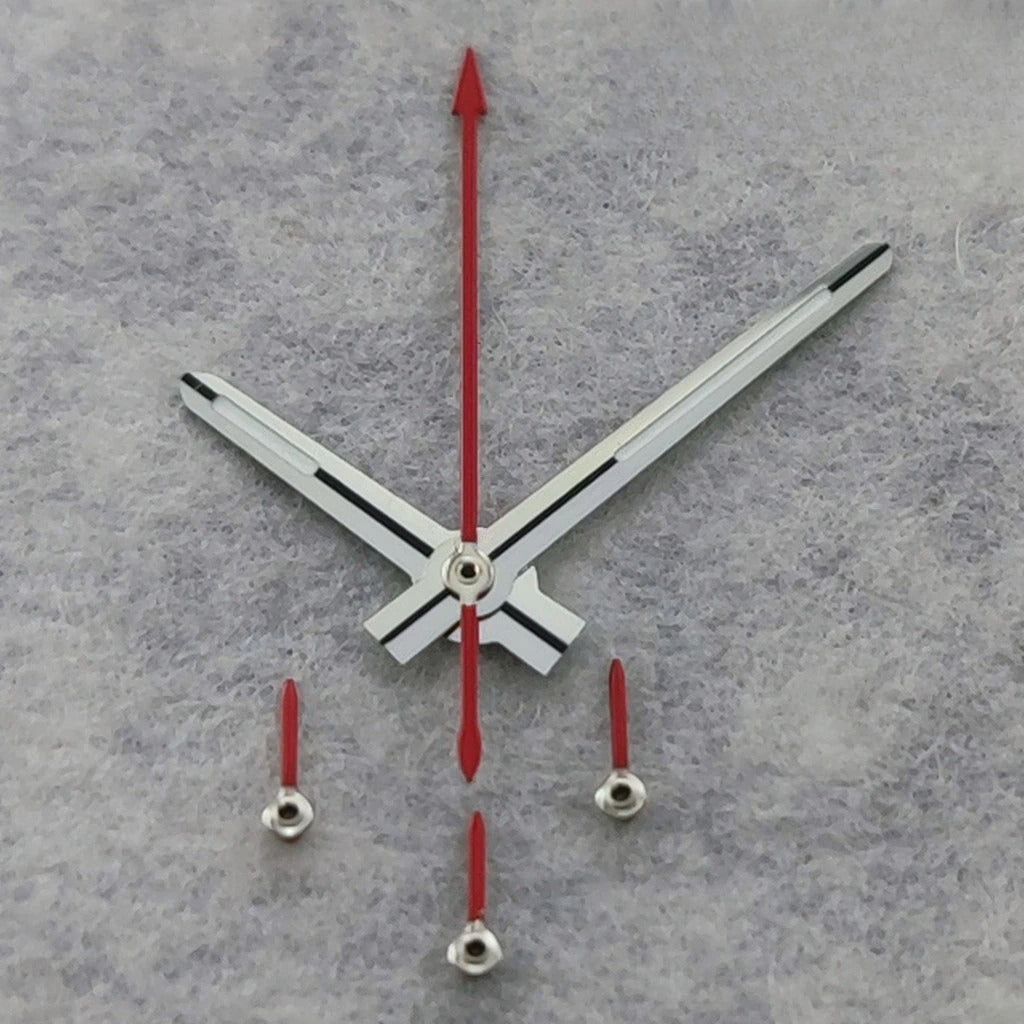 Modified Silver Red For VK63 VK64 Quartz 6 Pins Green Luminous Watches Hands