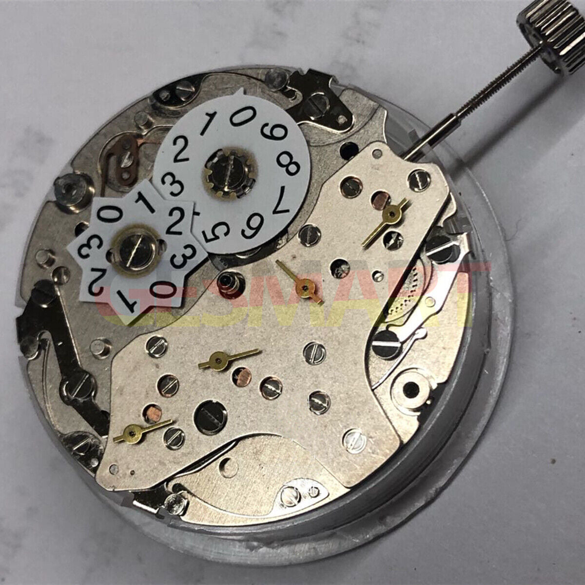 Tianjin Seagull ST25 automatic watch movement with big date, 3-hand design, precision mechanics.