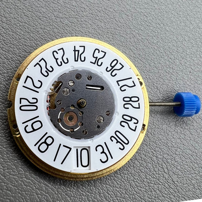 Swiss ETA V8 F06.161 quartz movement watch accessory with large date and single calendar at 6 o'clock.