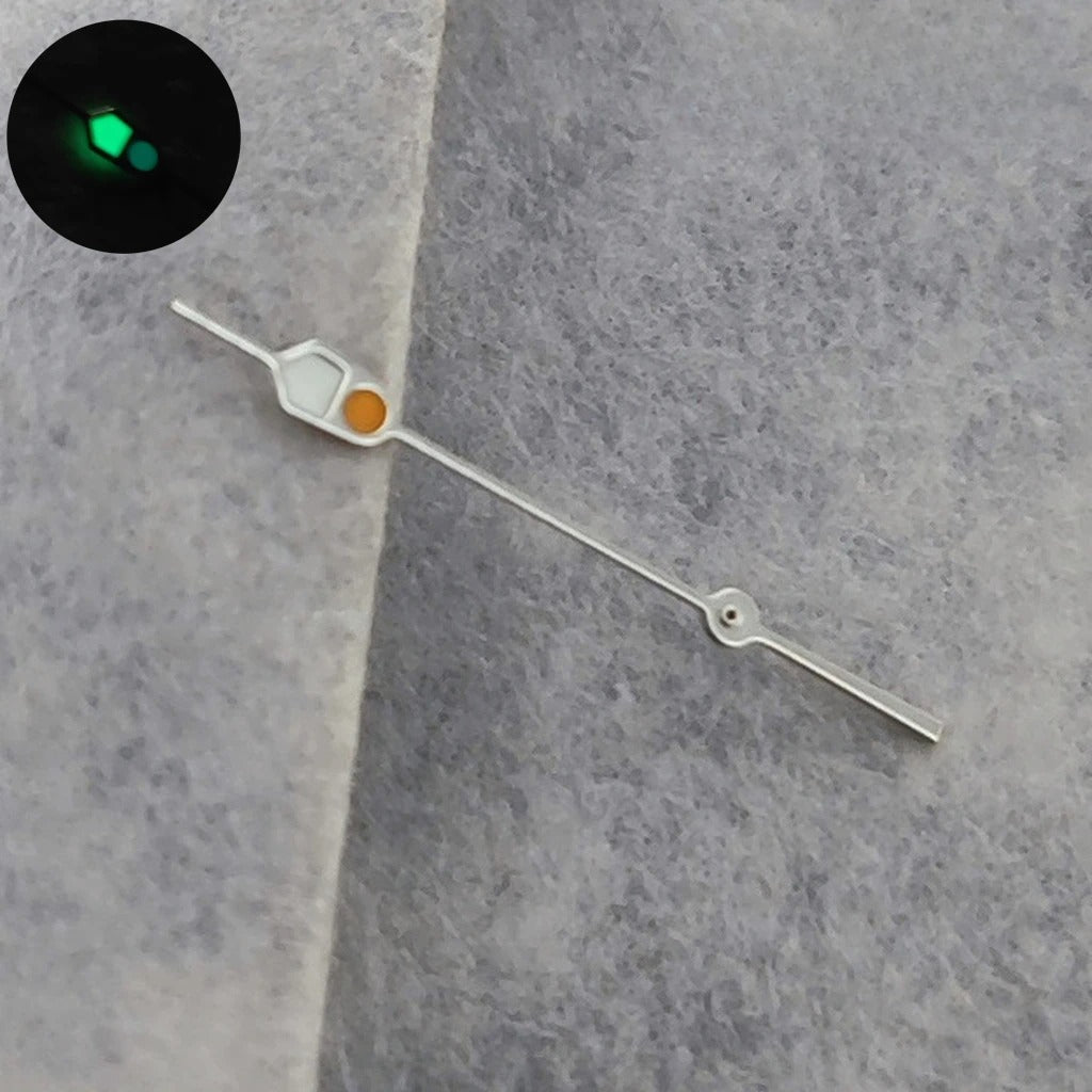 Watch Hands Silver Black For NH35 NH36 7S26 7S36 4R35 4R36 C3 Green Luminous