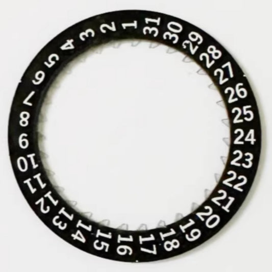 Black date disk wheel for ETA C01.211 watch movement, showing date at the 3 o'clock position.