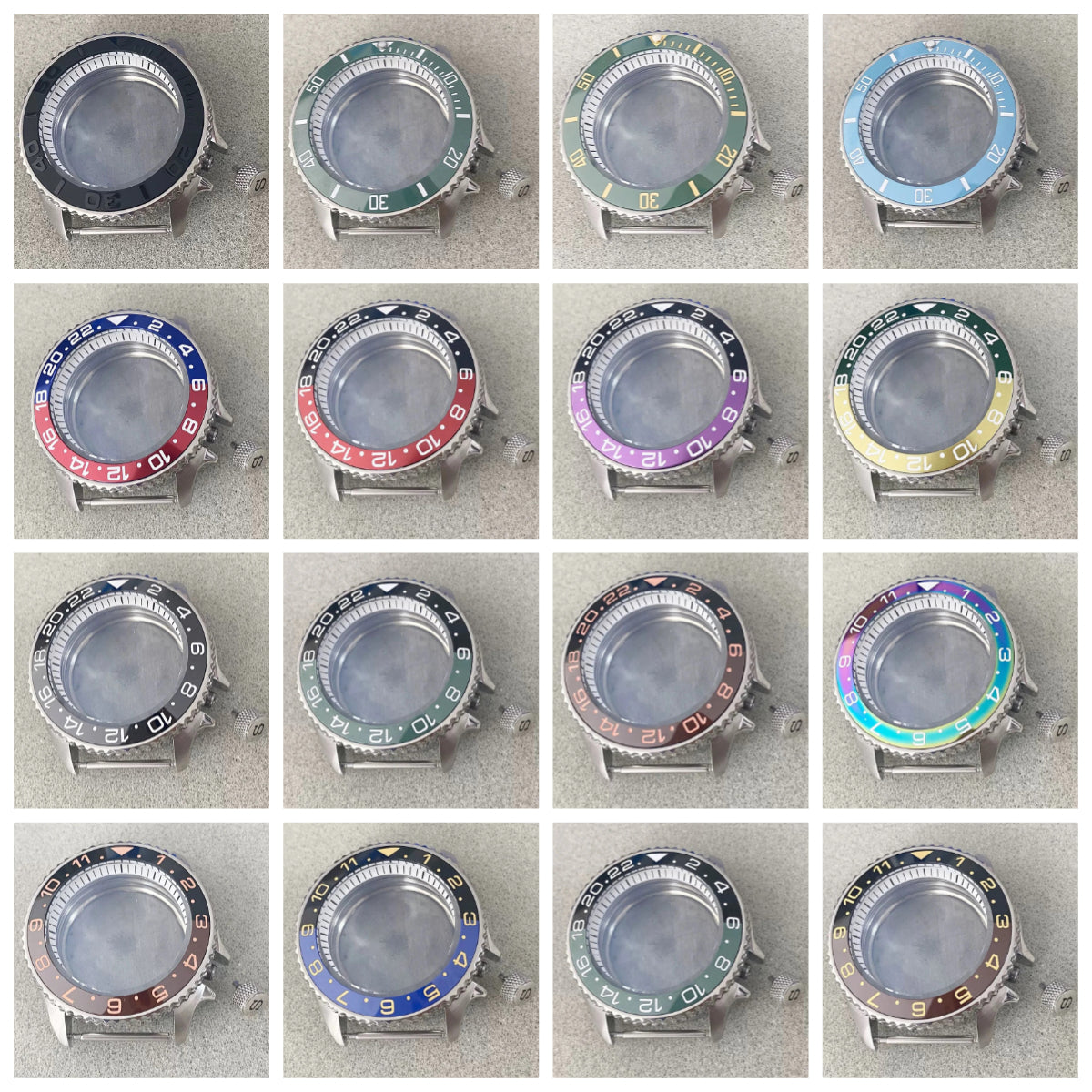 316L Steel 41.5mm 3.8 SKX007 SUB GMT 1-11 Bezel+Ring Watch Case Fit NH35/NH36