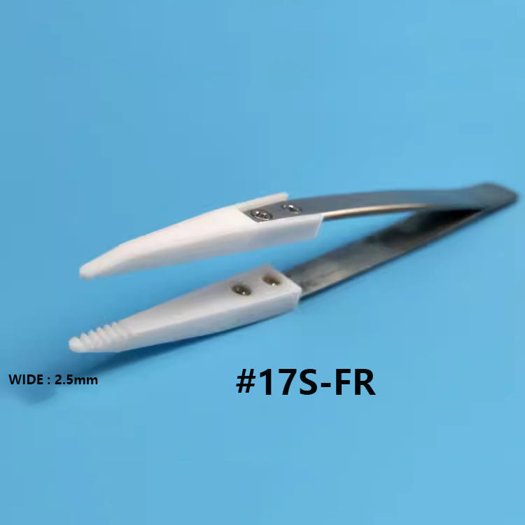 PTFE anti-static tweezers resistant to acid, alkali, and high temperatures for precise watch accessory handling.