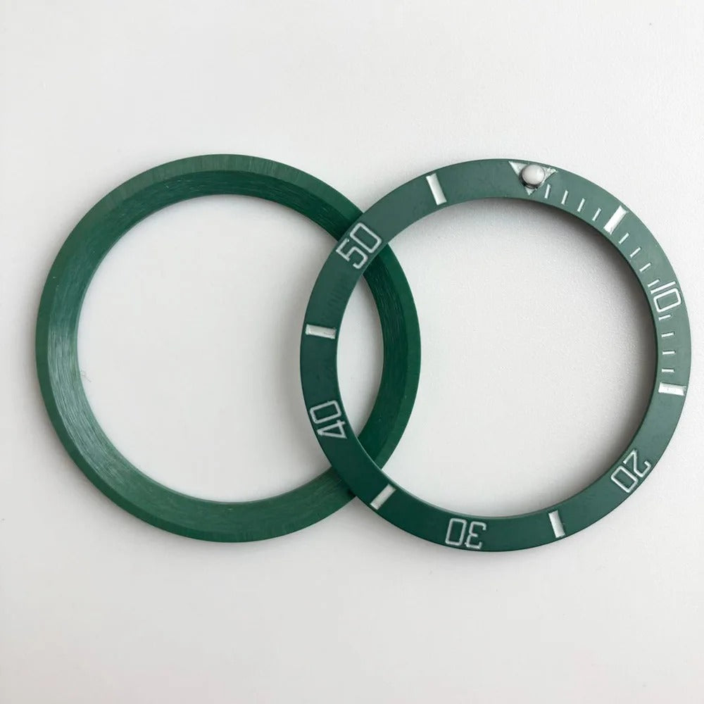 Sloping ceramic bezel insert 38x30.8mm for divers watches, super luminous, durable replacement part.