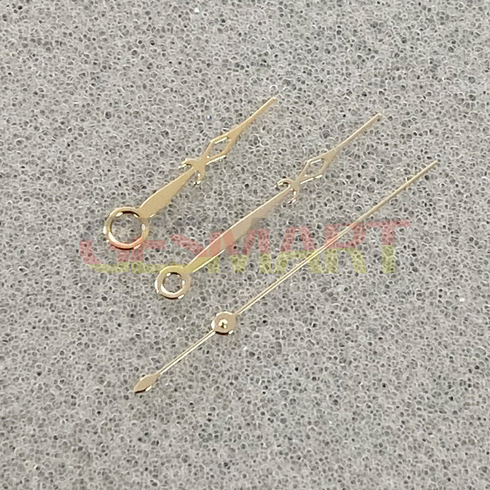 Diamond-shaped blue and golden green luminous watch hands for NH35/NH36/4R/7S movements.