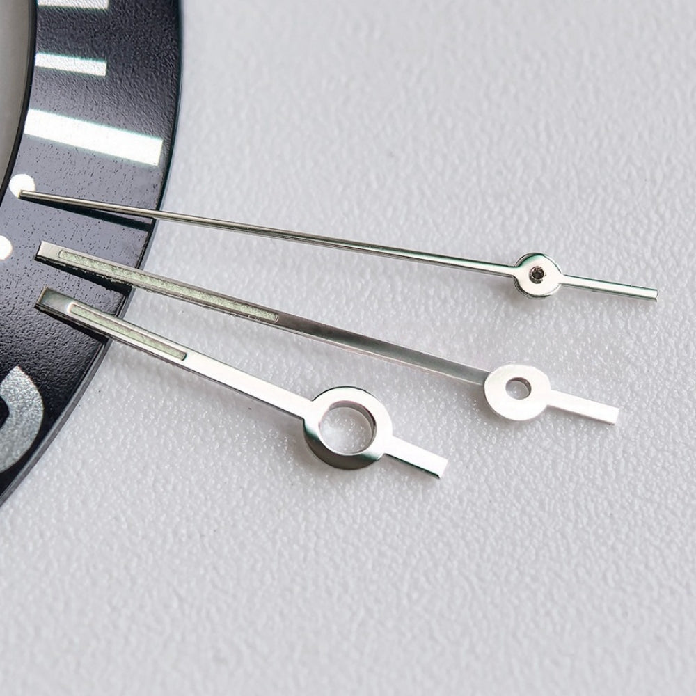 Silver green luminous watch hands for Omega 1120 movement, enhancing visibility and style.