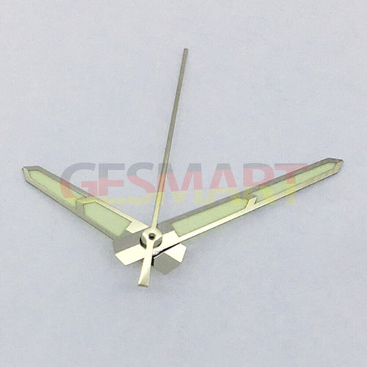 Green luminous watch hands compatible with China Made 8215/2813 Miyota 8N24 movement, enhancing readability.